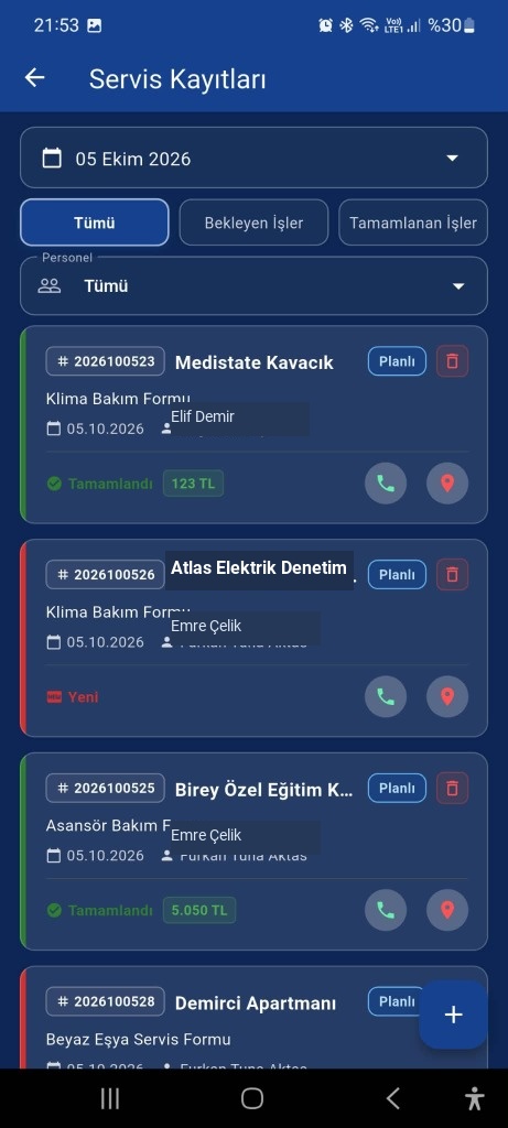 İş Emri Ekran Görüntüsü